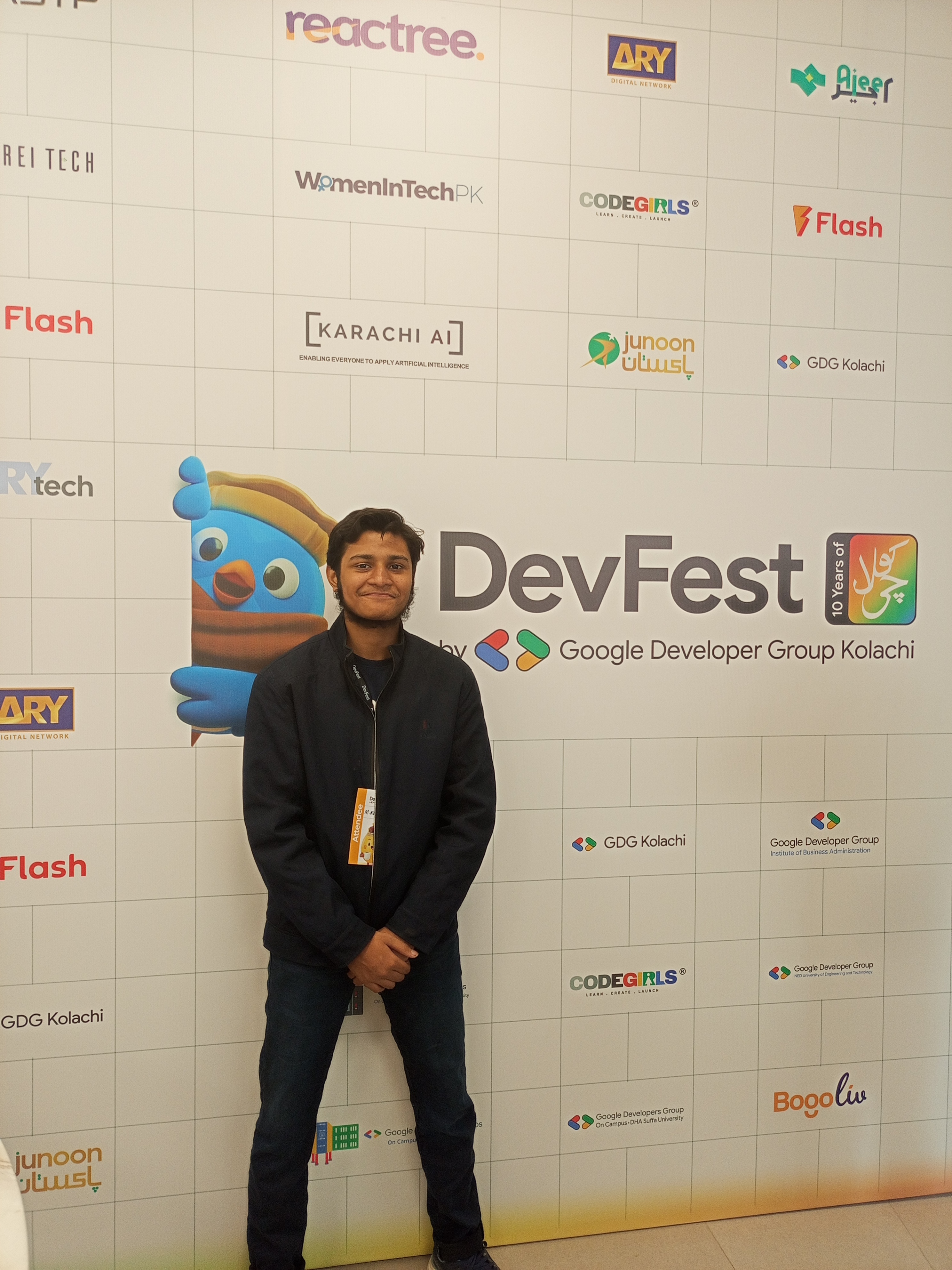 At DevFest Karachi, GDG Kolachi's 10th anniversary event